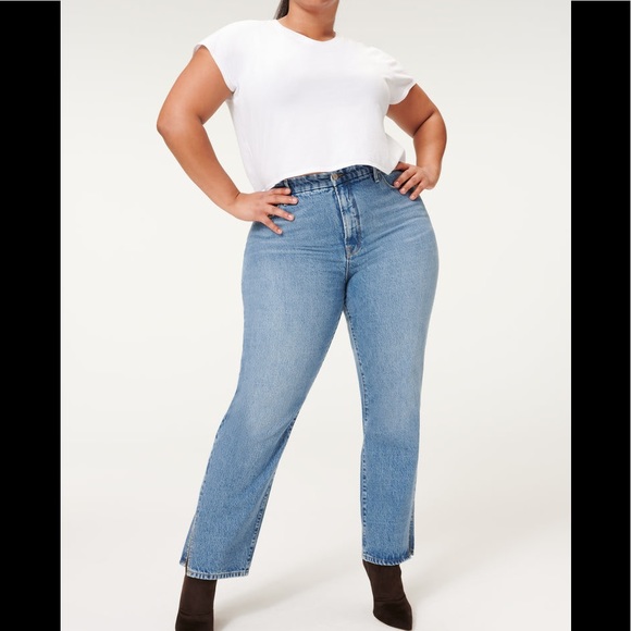 GOOD AMERICAN GOOD BOY JEANS SUPER HIGH RISE SIZE 18 - Picture 6 of 16